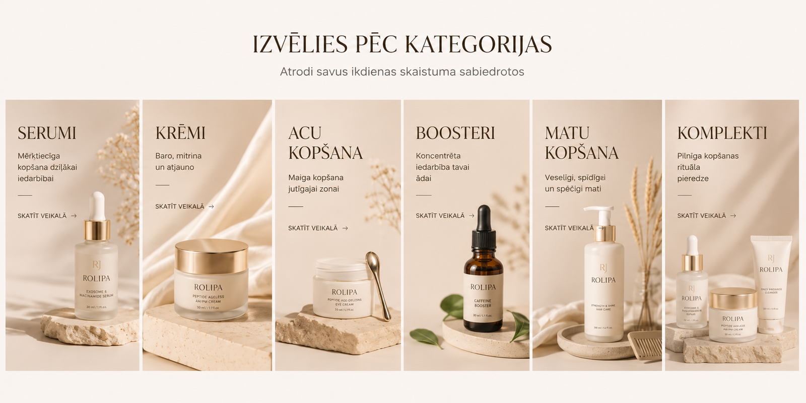 ROLIPA produktu kategorijas